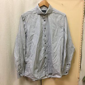 Sondergaard Button Up Dress Shirt Gray Dotted Chest 42 (really 44) - 16.5 - 34